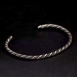 Vintage Twisted Cable Sterling Silver Braided Cuff Bangle